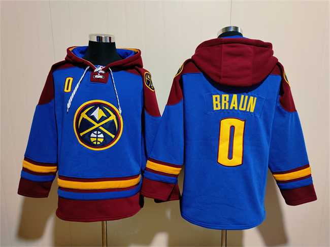 Men's Denver Nuggets #0 Christian Braun Blue Red Lace-Up Pullover Hoodie,We sell and wholesale Men's Denver Nuggets #0 Christian Braun Blue Red Lace-Up Pullover Hoodie on line form chian!